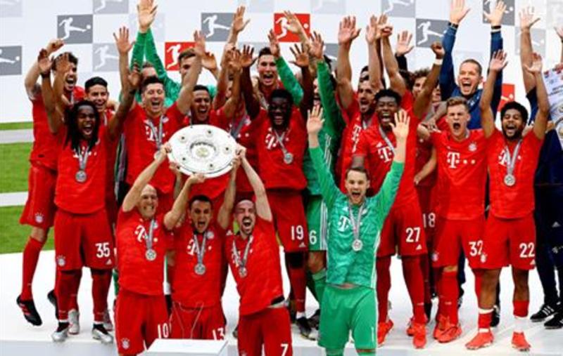 Bayern Munich nằm trong top đội bóng vô địch Bundesliga nhiều nhất 